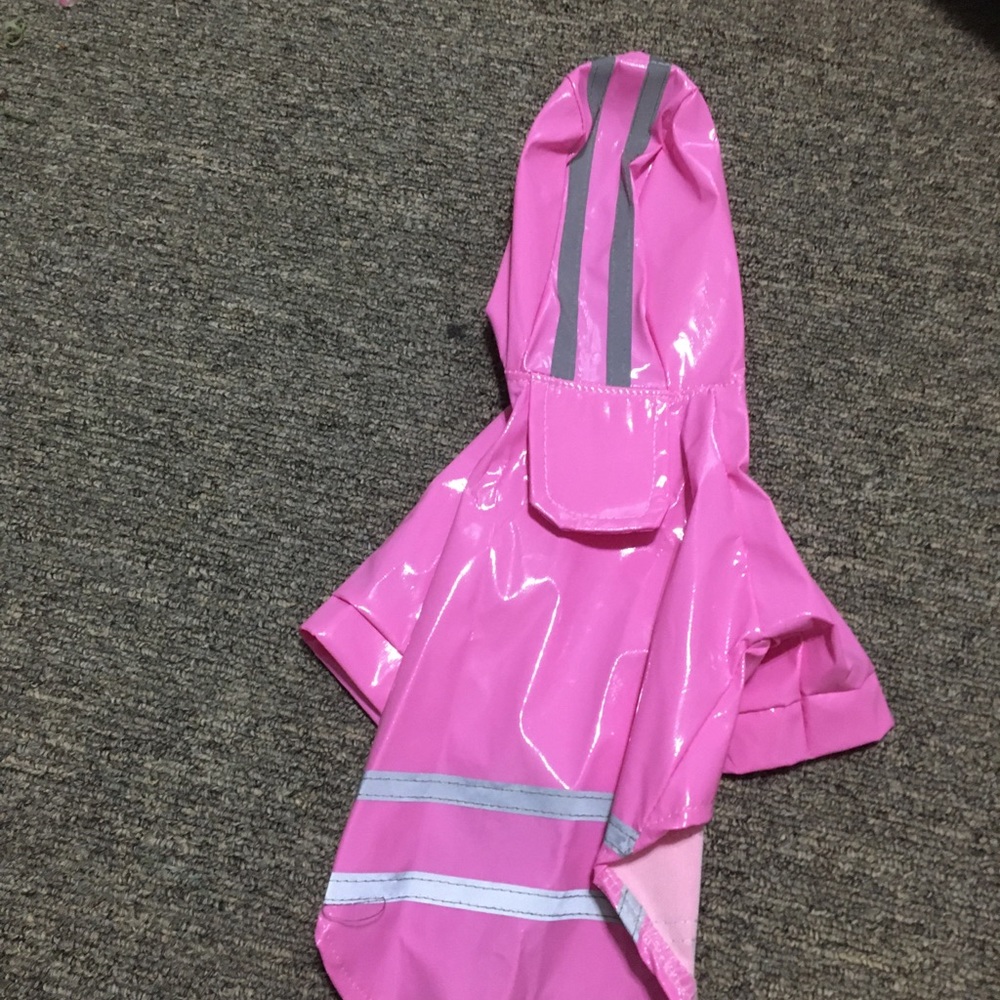 Pink dog raincoat